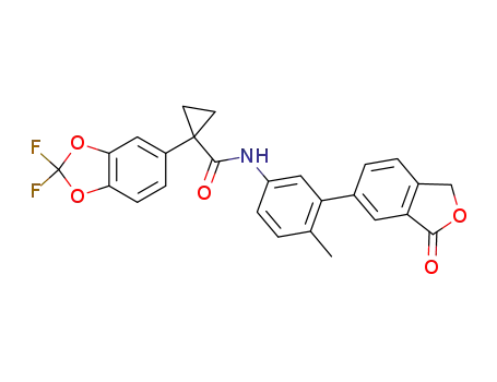 1-(2,2-difluorobenzo[d][1,3]dioxol-5-yl)-N-(4-methyl-3-(3-oxo-1,3-dihydroisobenzofuran-5-yl)phenyl)cyclopropanecarboxamide