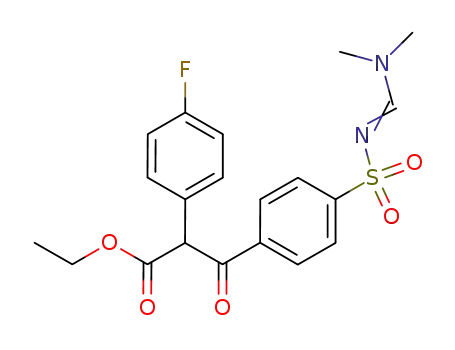 ethyl 3-(4-(N',N'-dimethylaminomethyleneaminosulphonyl)phenyl)-2-(4-fluorophenyl)-3-oxo-propionate
