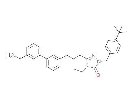 3-(3-(3'-(aminomethyl)-[1,1'-biphenyl]-3-yl)propyl)-1-(4-(tert-butyl)benzyl)-4-ethyl-1H-1,2,4-triazol-5(4H)-one