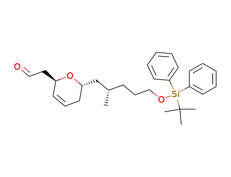 {6-[5-(tert-butyl-diphenyl-silanyloxy)-2-methyl-pentyl]-5,6-dihydro-2H-pyran-2-yl}-acetaldehyde