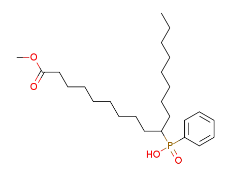 Molecular Structure of 1189188-92-8 (10-(hydroxyphenylphosphinoyl)octadecanoic acid methyl ester)