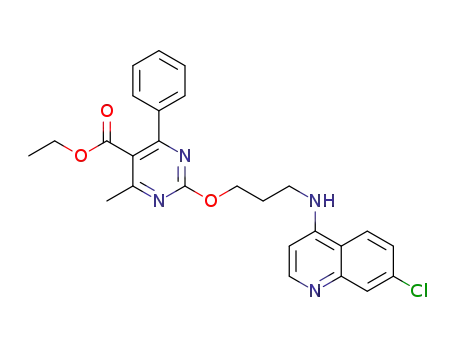 ethyl 2-(3-((7-chloroquinolin-4-yl)amino)propoxy)-4-methyl-6-phenylpyrimidine-5-carboxylate