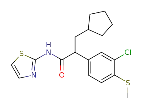 2-(3-chloro-4-methylsulfanylphenyl)-3-cyclopentyl-N-thiazol-2-yl-propionamide