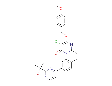5-chloro-3-{5-[2-(1-hydroxy-1-methyl-ethyl)-pyrimidin-4-yl]-2-methyl-phenyl}-6-(4-methoxy-benzyloxy)-2-methyl-3H-pyrimidin-4-one