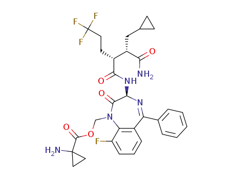 ((3S)-3-(((2R)-2-((1S)-2-amino-1-(cyclopropylmethyl)-2-oxoethyl)-5,5,5-trifluoropentanoyl)amino)-9-fluoro-2-oxo-5-phenyl-2,3-dihydro-1H-1,4-benzodiazepin-1-yl)methyl 1-aminocyclopropanecarboxylate