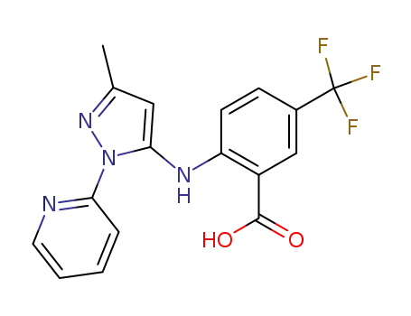 2-[[3-methyl-1-(2-pyridinyl)-1H-pyrazol-5-yl]amino]-5-(trifluoromethyl)benzoic acid