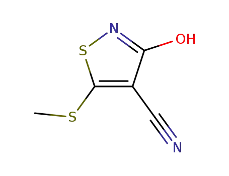 Molecular Structure of 4886-02-6 (4-Isothiazolecarbonitrile, 2,3-dihydro-5-(methylthio)-3-oxo-)