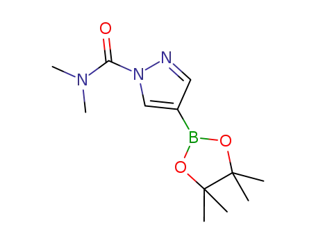 Molecular Structure of 942070-94-2 (N,N-DIMETHYL-4-(4,4,5,5-TETRAMETHYL-1,3,2-DIOXABOROLAN-2-YL)-1H-PYRAZOLE-1-CARBOXAMIDE)