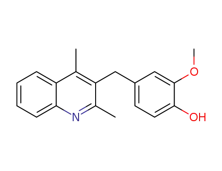 Molecular Structure of 1408335-47-6 (4-((2,4-dimethylquinolin-3-yl)methyl)-2-methoxyphenol)