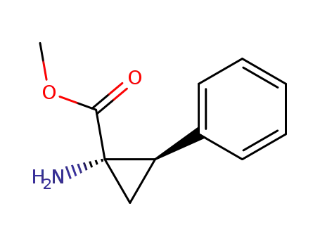 Molecular Structure of 123806-65-5 (Cyclopropanecarboxylic acid, 1-amino-2-phenyl-, methyl ester, (1S-trans)-)