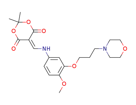 Molecular Structure of 205448-37-9 (5-((3-(3-morpholinopropoxy)-4-methoxyanilino)methylene)-2,2-dimethyl-1,3-dioxane-4,6-dione)