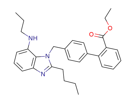[1,1'-Biphenyl]-2-carboxylic acid,
4'-[[2-butyl-7-(propylamino)-1H-benzimidazol-1-yl]methyl]-, ethyl ester