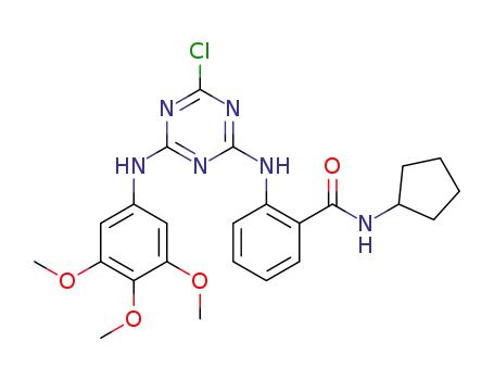 2-(4-chloro-6-(3,4,5-trimethoxyphenylamino)-1,3,5-triazin-2-ylamino)-N-cyclopentylbenzamide