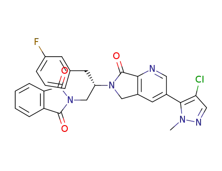 2-[(2S)-2-[3-(4-chloro-1-methyl-1H-pyrazol-5-yl)-7-oxo-5,7-dihydro-6H-pyrrolo[3,4-b]pyridin-6-yl]-3-(3-fluorophenyl)propyl]-1H-isoindole-1,3(2H)-dione