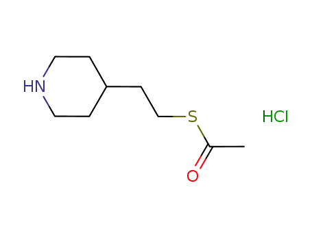 Molecular Structure of 833491-30-8 (Ethanethioic acid, S-[2-(4-piperidinyl)ethyl] ester, hydrochloride)