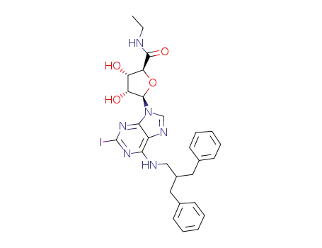 (2S,3S,4R,5R)-5-{6-[(2-Benzyl-3-phenylpropyl)amino]-2-iodo-9H-purin-9-yl}-N-ethyl-3,4-dihydroxytetrahydro-2-furancarboxamide
