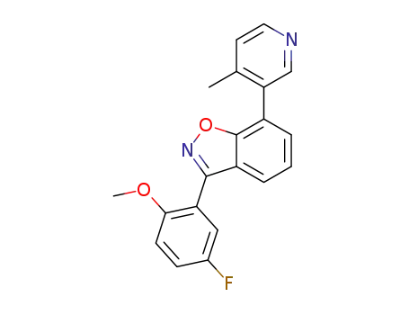 Molecular Structure of 1428880-23-2 (3-(5-fluoro-2-methoxyphenyl)-7-(4-methylpyridin-3-yl)benzo[d]isoxazole)