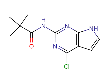 Molecular Structure of 149765-15-1 (N-(4-Chloro-7H-pyrrolo[2,3-d]pyrimidin-2-yl)-2,2-dimethylpropionamide)