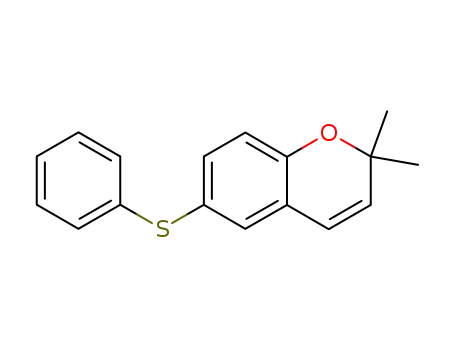 Molecular Structure of 185316-61-4 (2H-1-Benzopyran, 2,2-dimethyl-6-(phenylthio)-)