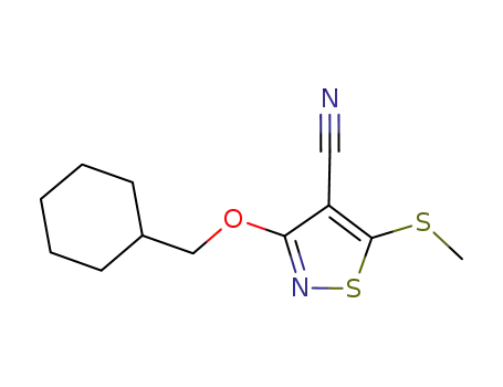 Molecular Structure of 651305-70-3 (4-Isothiazolecarbonitrile, 3-(cyclohexylmethoxy)-5-(methylthio)-)