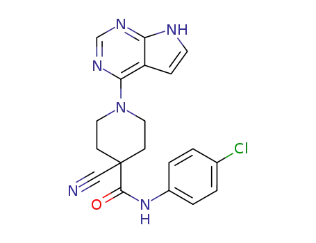 4-Piperidinecarboxamide, N-(4-chlorophenyl)-4-cyano-1-(7H-pyrrolo[2,3-d]pyrimidin-4-yl)-