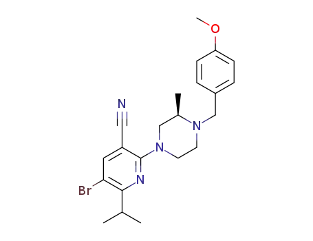 (R)-5-bromo-6-isopropyl-2-(4-(4-methoxybenzyl)-3-methylpiperazin-1-yl)nicotinonitrile