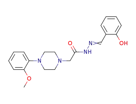 Molecular Structure of 1456620-75-9 (N'-[(2-hydroxyphenyl)methylen]-2-[4-(2-methoxyphenyl)piperazin-1-yl]acetohydrazide)