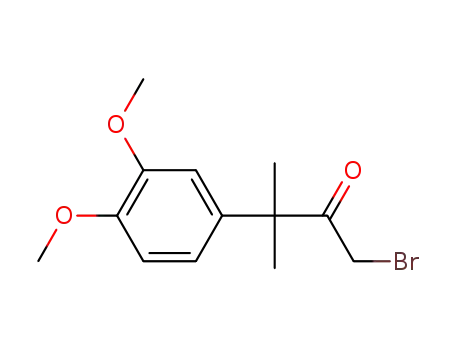 Molecular Structure of 1430211-87-2 (1-bromo-3-(3,4-dimethoxyphenyl)-3-methylbutan-2-one)