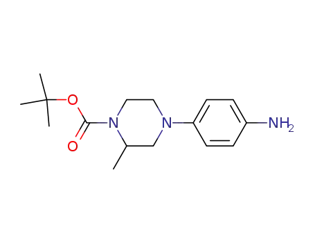 Molecular Structure of 537717-42-3 (1-Piperazinecarboxylic acid, 4-(4-aminophenyl)-2-methyl-,
1,1-dimethylethyl ester)