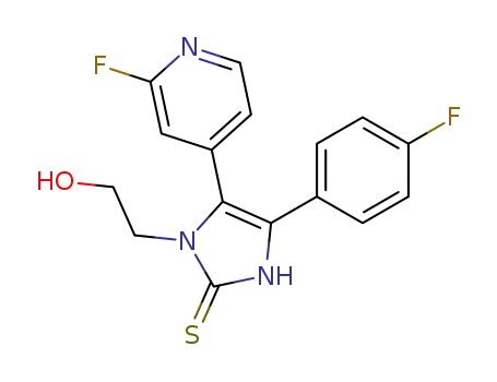 4-(4-fluoro-phenyl)-5-(2-fluoropyridin-4-yl)-1-(2-hydroxy-ethyl)-1,3-dihydro-imidazol-2-thione