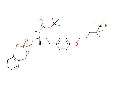 tert-butyl {(R)-2-methyl-2-(3-oxo-1,5-dihydro-3λ<sup>5</sup>-benzo[e][1,3,2]dioxaphos-phepin-3-yloxy)-4-[4-(4,4,5,5,5-pentafluoro-pentyloxy)-phenyl]-but-2-yl}-carbamate