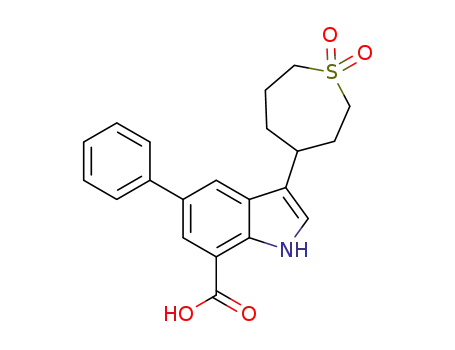 3-(1,1-dioxido-4-thiepanyl)-5-phenyl-1H-indole-7-carboxylic acid