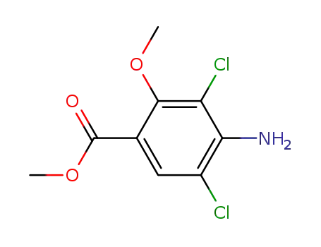 Molecular Structure of 111049-75-3 (Benzoic acid, 4-amino-3,5-dichloro-2-methoxy-, methyl ester)