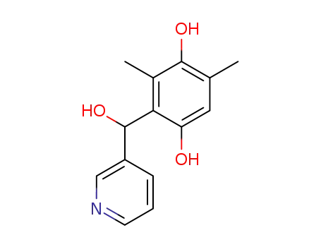 Molecular Structure of 162653-09-0 ((3,6-dihydroxy-2,4-dimethylphenyl)-(3-pyridyl)methanol)