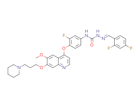 (E)-N<SUP>1</SUP>-(3-fluoro-4-(6-methoxy-7-(3-(piperidin-1-yl)propoxy)quinolin-4-yloxy)phenyl)-N<SUP>4</SUP>-(2,4-difluorobenzylidene)semicarbazide