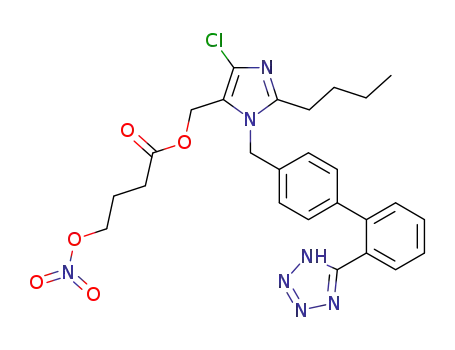 Molecular Structure of 838876-22-5 (2-butyl-4-chloro-1-[[2'-(1H-tetrazol-5-yl)[1,1'-biphenyl]-4-yl]methyl]-5-[(3-nitrooxypropyl)carbonyloxy]methyl-1H-imidazole)