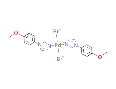 Molecular Structure of 1415116-35-6 (trans-[PdBr<sub>2</sub>(1-(4-methoxyphenyl)-1H-imidazole)2])