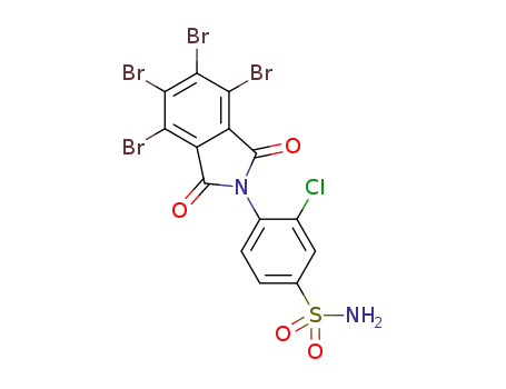 Molecular Structure of 1454891-23-6 (3-chloro-4-(4,5,6,7-tetrabromo-1,3-dioxoisoindolin-2-yl)benzenesulfonamide)