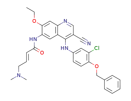 (E)-N-{4-[4-(benzyloxy)-3-chloroanilino]-3-cyano-7-ethoxy-6-quinolinyl}-4-(dimethylamino)-2-buteneamide