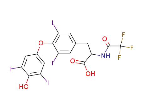 Molecular Structure of 73122-01-7 (α-(N-Trifluoroacetyl)amino-β-[3,5-diiodo-4-(3',5'-diiodo-4'-hydroxyphenoxy)phenyl] propanoic acid)