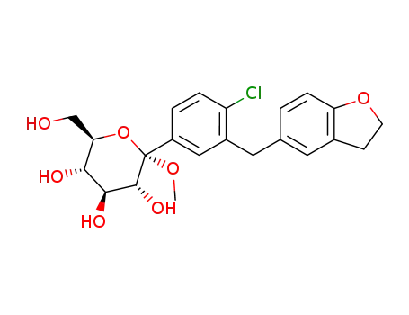 (2S,3R,4S,5S,6R)-2-[4-chloro-3-(2,3-dihydrobenzofuran-5-ylmethyl)phenyl]-6-(hydroxymethyl)-2-methoxy-tetrahydropyran-3,4,5-triol