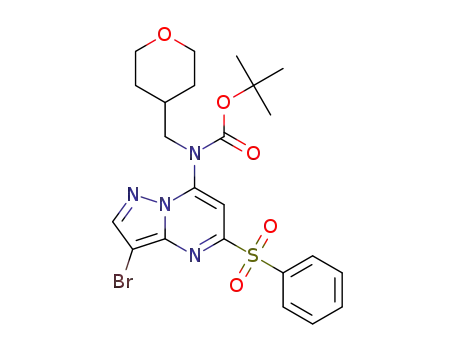 tert-butyl (3-bromo-5-(phenylsulfonyl)pyrazolo[1,5-a]pyrimidin-7-yl)((tetrahydro-2H-pyran-4-yl)methyl)carbamate