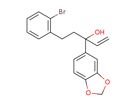Molecular Structure of 1449789-82-5 (3-(1,3-benzodioxol-5-yl)-5-(2-bromophenyl)pent-1-en-3-ol)