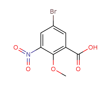 Molecular Structure of 60541-89-1 (5-BroMo-2-Methoxy-3-nitrobenzoic acid)