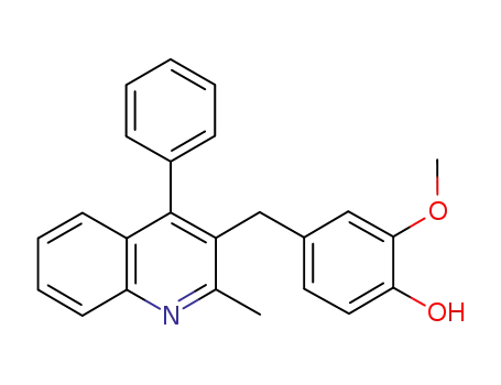 Molecular Structure of 1408335-48-7 (2-methoxy-4-((2-methyl-4-phenylquinolin-3-yl)methyl)phenol)