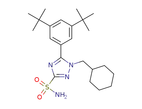 Molecular Structure of 1562013-87-9 (1-(cyclohexylmethyl)-5-(3,5-di-tert-butylphenyl)-1H-1,2,4-triazole-3-sulfonamide)