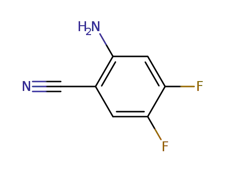 Molecular Structure of 219823-49-1 (Benzonitrile, 2-amino-4,5-difluoro- (9CI))