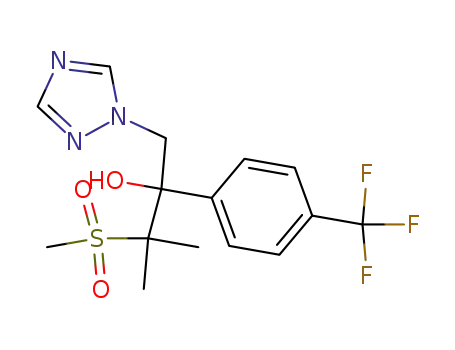 Molecular Structure of 136067-88-4 ((-)-(R)-3-Methyl-3-(methylsulfonyl)-1-(1,2,4-triazol-1-yl)-2-[4-(trifluoromethyl)phenyl]-2-butanol)