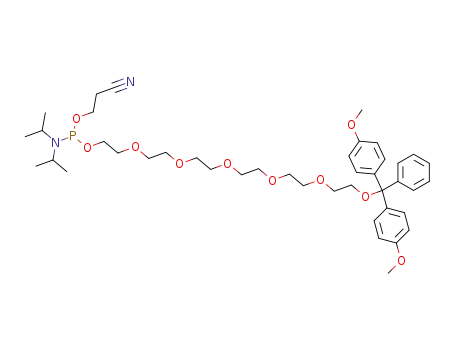 Phosphoramidous acid, bis(1-methylethyl)-, 2-cyanoethyl 19,19-bis(4-methoxyphenyl)-19-phenyl-3,6,9,12,15,18-hexaoxanonade c-1-yl ester