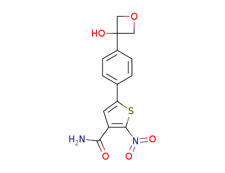 5[4-(3-hydroxyoxetan-3-yl)phenyl]-2-nitrothiophene-3-carboxamide